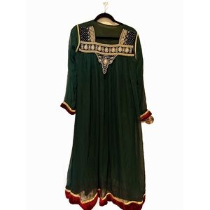 Desi forest green suit in small